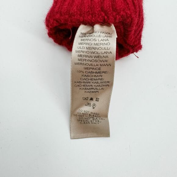 Burberry Scarf Cashmere Wool Red Check Plaid Winter Authentic Shawl Gloves Box - Picture 8 of 12